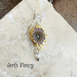 Amethyst Druzy Necklace Sterling Silver