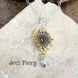 Amethyst Druzy Necklace Sterling Silver