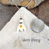 Ghost Candy Corn Necklace Glow in the Dark Sterling Silver