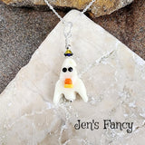Ghost Candy Corn Necklace Glow in the Dark Sterling Silver