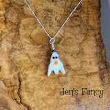 Ghost Candy Corn Necklace Glow in the Dark Sterling Silver