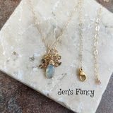 Labradorite & Tourmaline Necklace Gold Filled Wire Wrapped