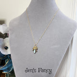 Labradorite & Tourmaline Necklace Gold Filled Wire Wrapped