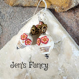 Sugar Skull Dia de los Muertos Earrings Sterling Silver