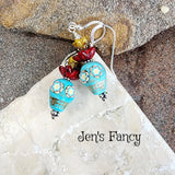 Sugar Skull Earrings Sterling Silver