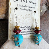 Sugar Skull Earrings Sterling Silver