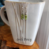 Vesuvianite Green Gemstone Earrings Sterling Silver