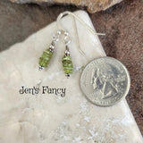 Vesuvianite Green Gemstone Earrings Sterling Silver