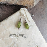 Vesuvianite Green Gemstone Earrings Sterling Silver