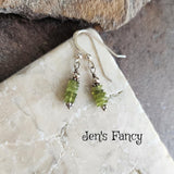 Vesuvianite Green Gemstone Earrings Sterling Silver