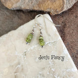 Vesuvianite Green Gemstone Earrings Sterling Silver