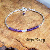 Amethyst & Opal Gemstone Karen Hill Tribe Fine Silver Bracelet