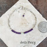 Amethyst & Opal Gemstone Karen Hill Tribe Fine Silver Bracelet
