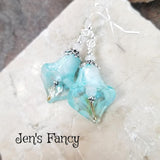 Calla Lily Earrings Art Glass & Moonstone Natural Gemstone
