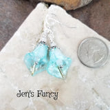 Calla Lily Earrings Art Glass & Moonstone Natural Gemstone