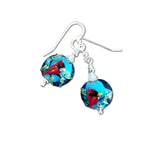 Cardinal Art Glass Earrings Sterling Silver