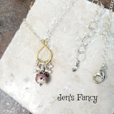 Skull Pearl Cluster Necklace Sterling Silver