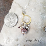 Skull Pearl Cluster Necklace Sterling Silver