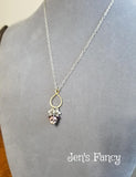 Skull Pearl Cluster Necklace Sterling Silver