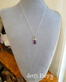 Amethyst Briolette Necklace with Opal Drops Sterling Silver