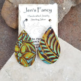 Leather Earrings Sterling Silver