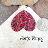 Leather Earrings Sterling Silver