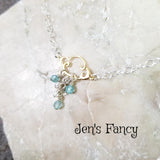 Gemstone Cloud Necklace Apatite & Pearl