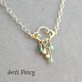 Gemstone Cloud Necklace Apatite & Pearl
