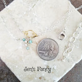 Gemstone Cloud Necklace Apatite & Pearl