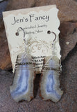 Blue Lace Agate Long Gemstone Earrings Sterling Silver Wire Wrapped