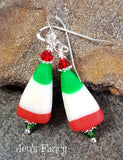 Christmas Candy Earrings Sterling Silver, Unique Handcrafted Christmas Jewelry