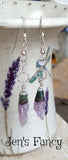 Amethyst Druzy Earrings with Moonstone Sterling Silver