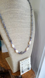 Labradorite Pearl & Amethyst Necklace Set Sterling Silver