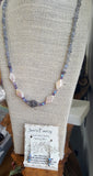 Labradorite Pearl & Amethyst Necklace Set Sterling Silver