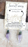 Amethyst Druzy Earrings with Moonstone Sterling Silver