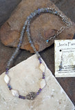 Labradorite Pearl & Amethyst Necklace Set Sterling Silver