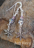 Snowflake Earrings Sterling Silver Christmas Holiday Gift for Her
