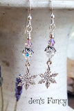 Snowflake Earrings Sterling Silver Christmas Holiday Gift for Her