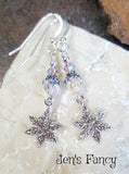Snowflake Earrings Sterling Silver Christmas Holiday Gift for Her