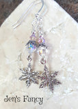 Snowflake Earrings Sterling Silver Christmas Holiday Gift for Her