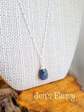 Labradorite Briolette Gemstone Necklace Sterling Silver Wire Wrapped Jewelry