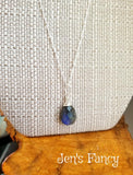 Labradorite Briolette Gemstone Necklace Sterling Silver Wire Wrapped Jewelry