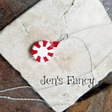 Christmas Peppermint Necklace Sterling Silver