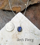 Labradorite Briolette Gemstone Necklace Sterling Silver Wire Wrapped Jewelry