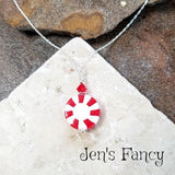 Christmas Peppermint Necklace Sterling Silver
