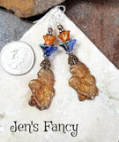 Day of the Dead Earrings Sterling Silver, Dia de los Muertos Jewelry