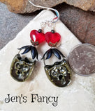 Valentine's Day Lock Heart Earrings Porcelain Sterling Silver