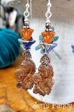 Day of the Dead Earrings Sterling Silver, Dia de los Muertos Jewelry