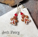Gingerbread Man Christmas Earrings Sterling Silver