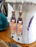 Geisha Girl Enameled Earrings Sterling Silver